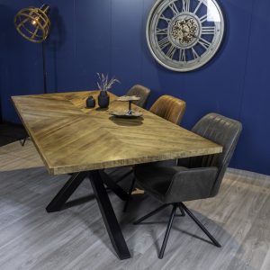 Mangohouten visgraat eettafel Excellent rechthoek