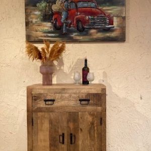 Bar/Trolley op wielen 100 x 80 cm, Mangohout