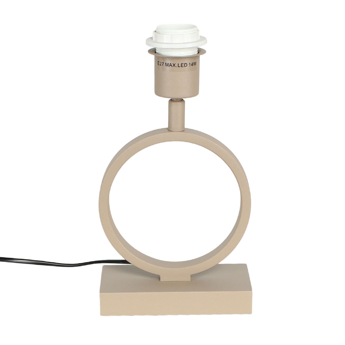 Zand / beige kleurige tafellamp Sienna met ovale velvet kap – coffee on gold 25 cm - Afbeelding 6