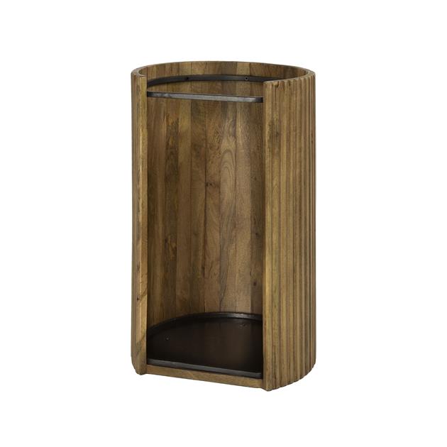 Paraplubak Wave | massief mango hout zandkleur | Ø33 cm | hoogte 50 cm - Afbeelding 4