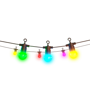 Calex Smart Outdoor Party Lights 15 meter | RGBIC LED | Dimbaar via App | Zwart | IP44