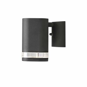 Modena wandarmatuur mat zwart buitenlamp enkele strip 13.5cm