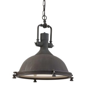 Hanglamp Eliga | 1-lichts | Ø 40 cm | industrieel bruin & wit