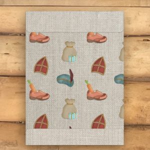 Cadeauzakje – Sinterklaas patroontje – Jute look – Printable
