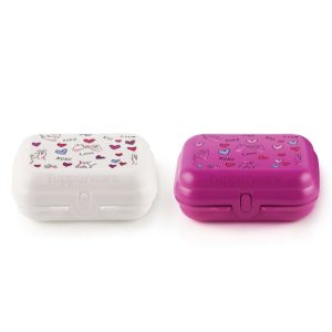 Tupperware Eco Snackdoos Medium set hartjes