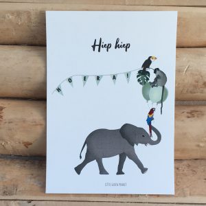 Felicitatiekaart jungle dieren