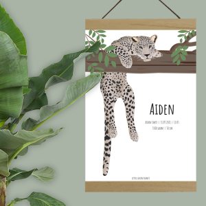 Geboorteposter jungle luipaard