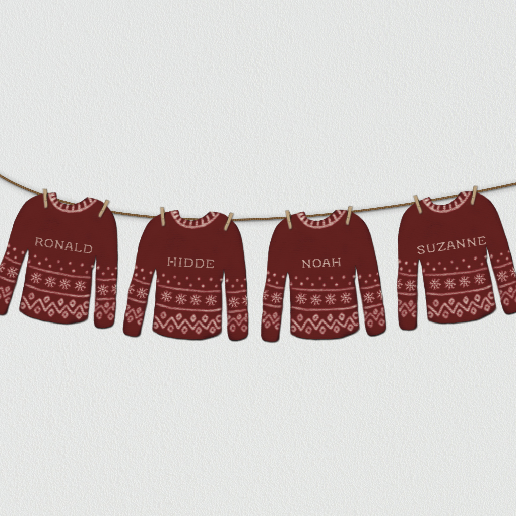 Kersttrui slinger met namen – Printable - Afbeelding 2
