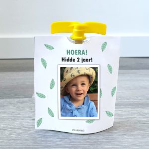 Knijpfruit wikkel met foto – Blaadjes – Printable