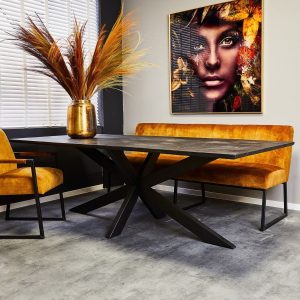 Eetkamertafel New York rechthoek, zwart