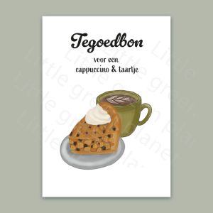 Tegoedbon cappuccino en taartje – Printable