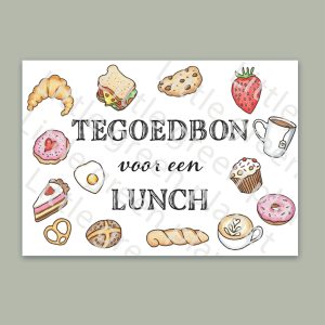 Tegoedbon lunch – Kleur – Printable