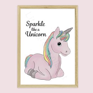 Unicorn poster printable – Sparkle like a unicorn