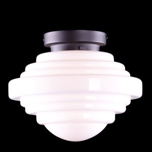 Art Deco plafondlamp ‘York’ zwart 30cm