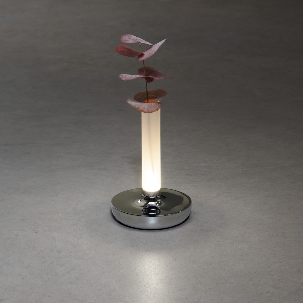 Biarritz tafellamp | 1 lichts | wit / zilver / grijs | 20,5 cm | accu / batterij | USB - Afbeelding 6