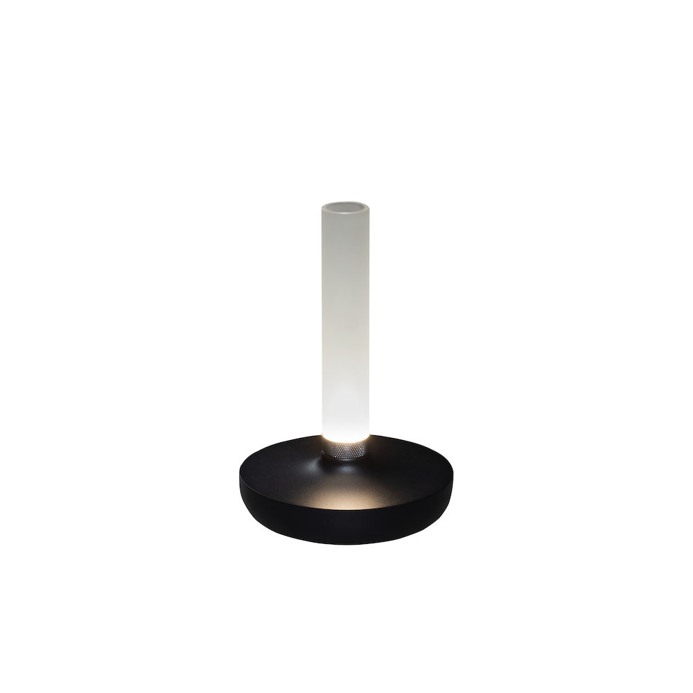 Biarritz tafellamp | 1 lichts | wit / zwart | 20,5 cm | accu / batterij | USB - Afbeelding 2