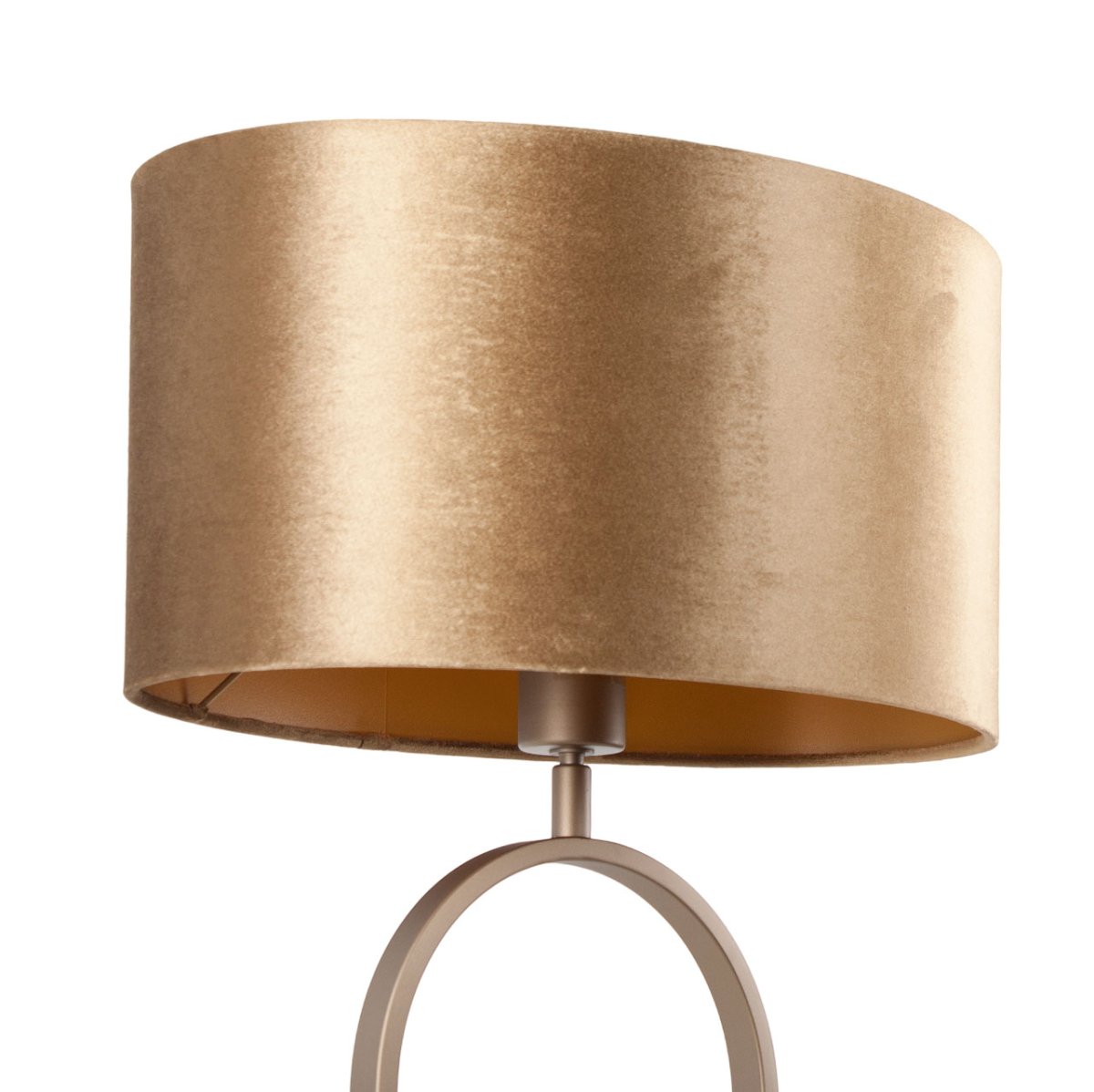Bronzen tafellamp Verona met ovale velours kap – Coffee on gold 40 cm - Afbeelding 7