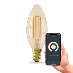 Calex Smart kaars B35 | goud glas | dimbaar met app | E14 fitting | warm wit licht