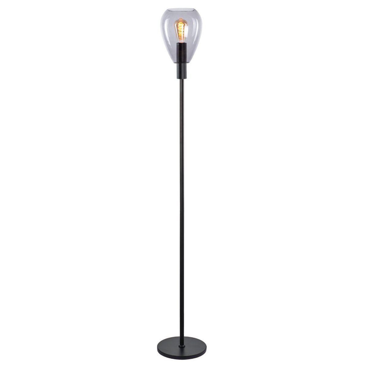 Chique glazen vloerlamp Dorato | 1 lichts | smoke glas