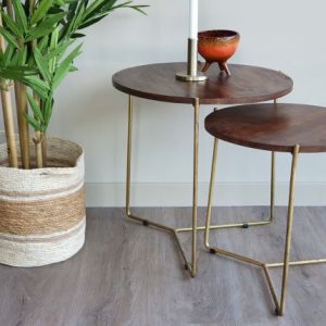 Brix salontafelset Mason, koper-Mangohout