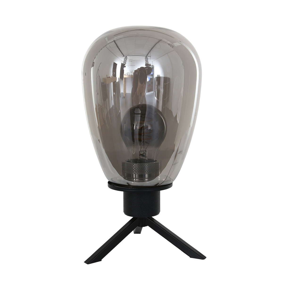 Glazen tafellamp reflexion glas smoke - Afbeelding 5