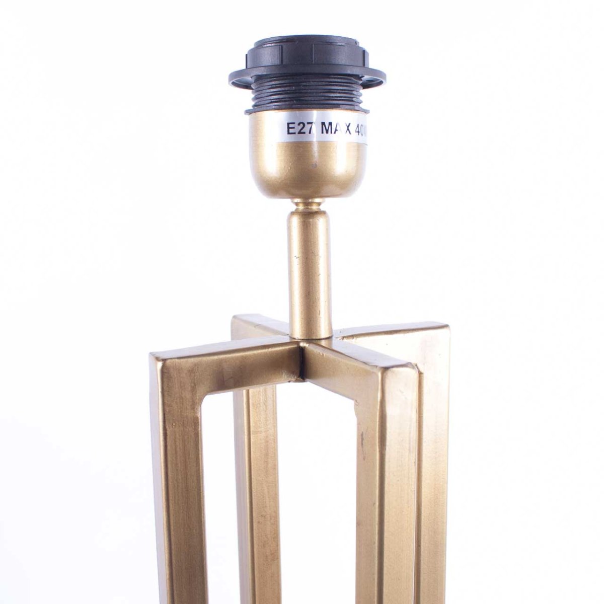 Grote bronzen tafellamp | Velours kap roestbruin | goud - Afbeelding 6