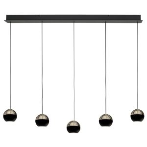 Hanglamp | Belluno | 5 lichts | ingebouwde vervangbare LED module | zwart