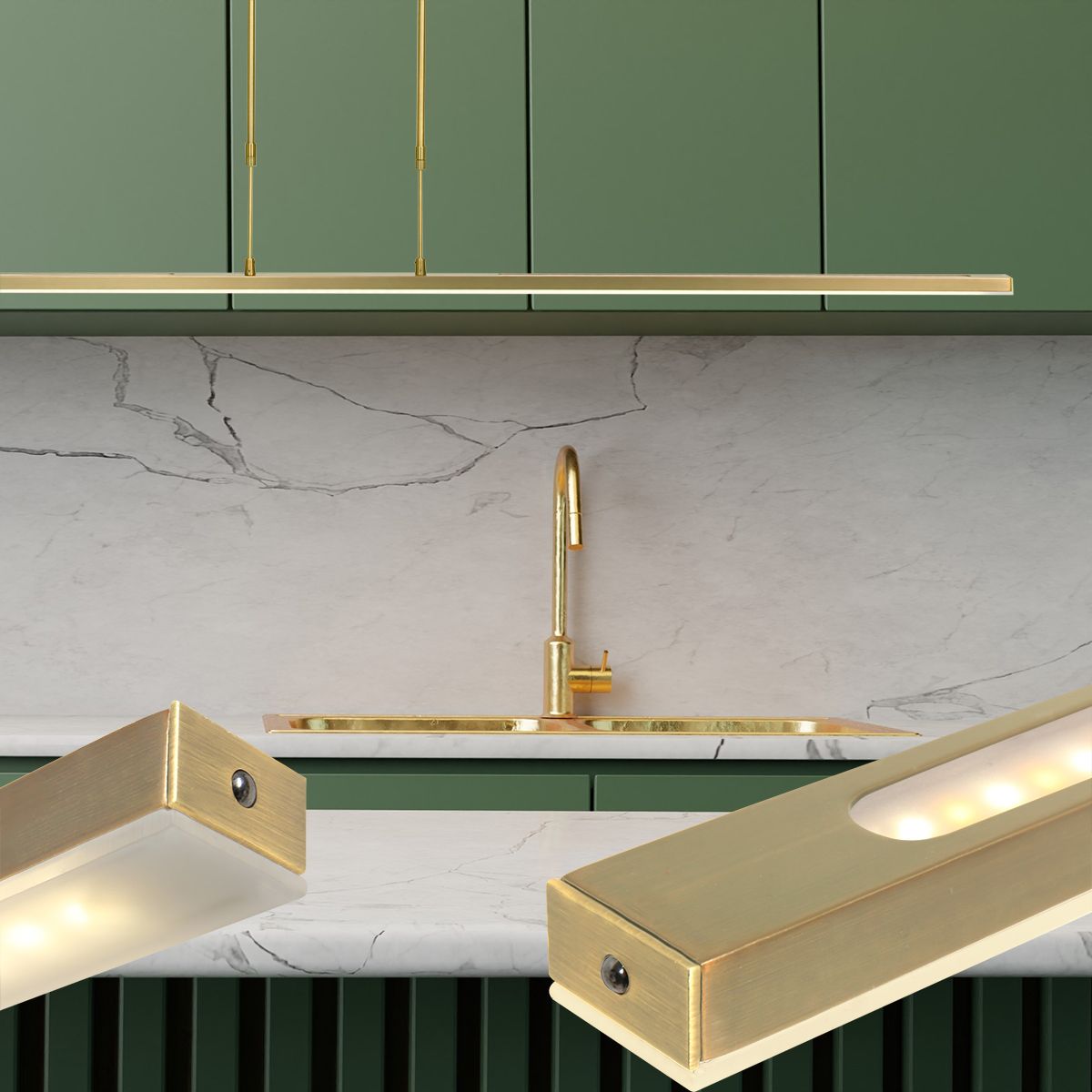 Hanglamp Zelena Goud met dimmer - Afbeelding 4