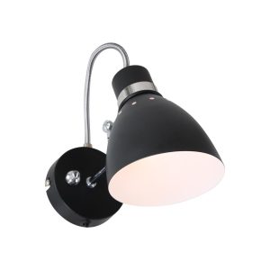 Industriële wandlamp Spring zwart