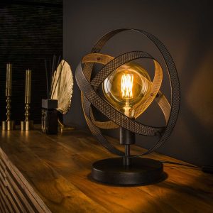 Landelijke tafellamp cosmos mesh | Artic zwart