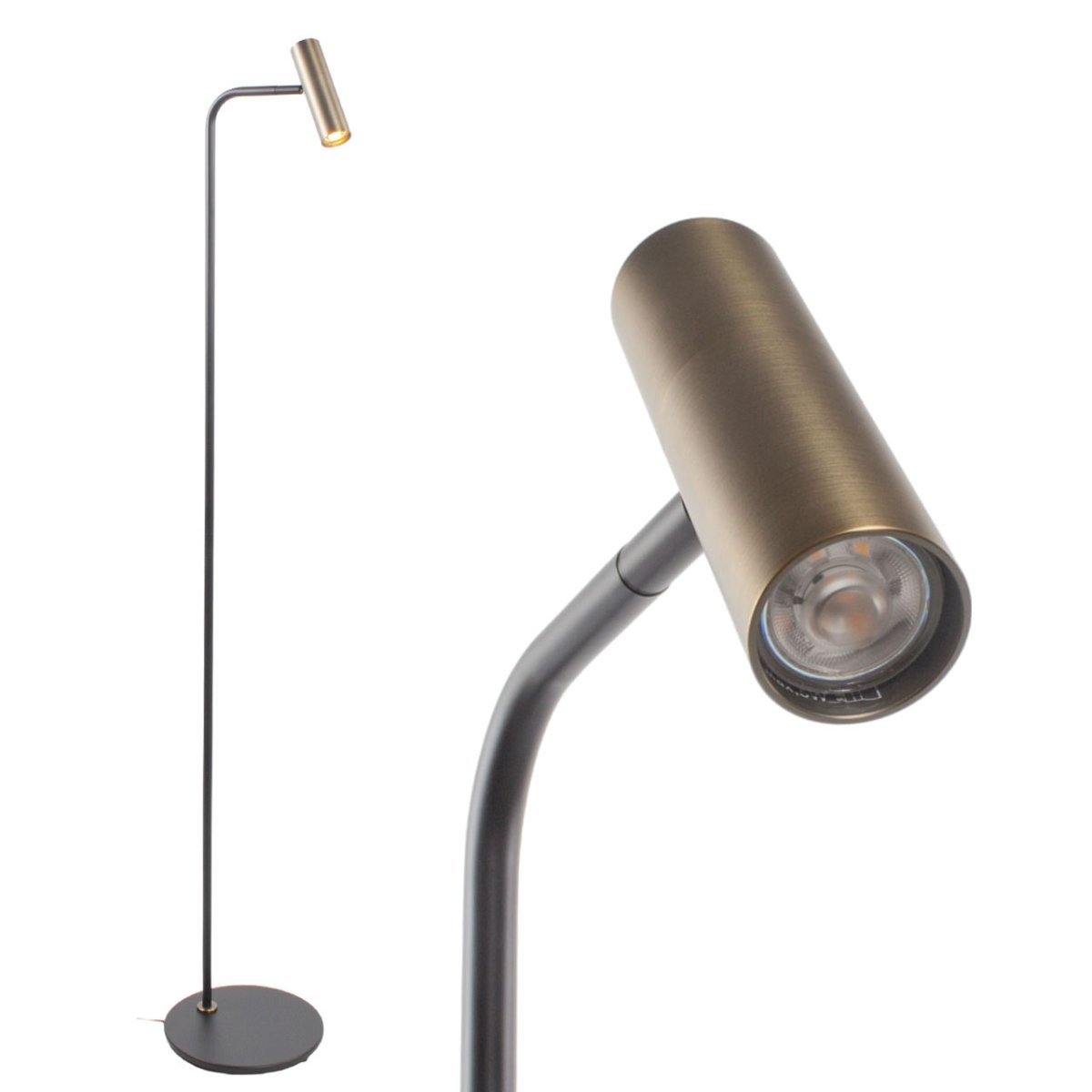 Leeslamp zwart/brons 1 lichts | GU10 | verstelbaar - Afbeelding 3