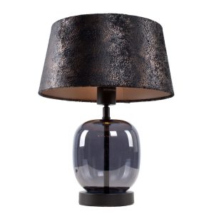 Luxueuze glazen tafellamp Bellini met velvet zwart/gouden kap Ø 30 cm