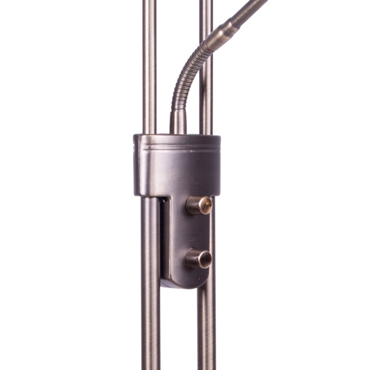Minimalistische bronzen led vloerlamp met verstelbaar lees gedeelte - Afbeelding 8