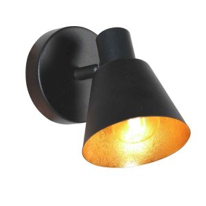 Moderne 1 lichts spot | Goud / Zwart | E14