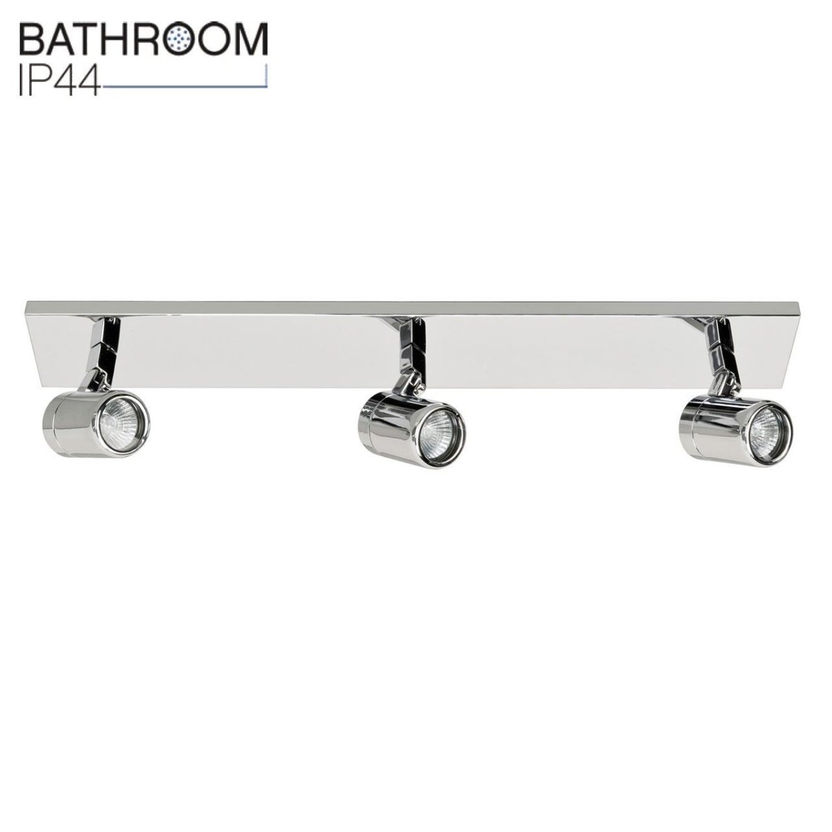 Moderne plafondlamp 3 lichts chroom IP44