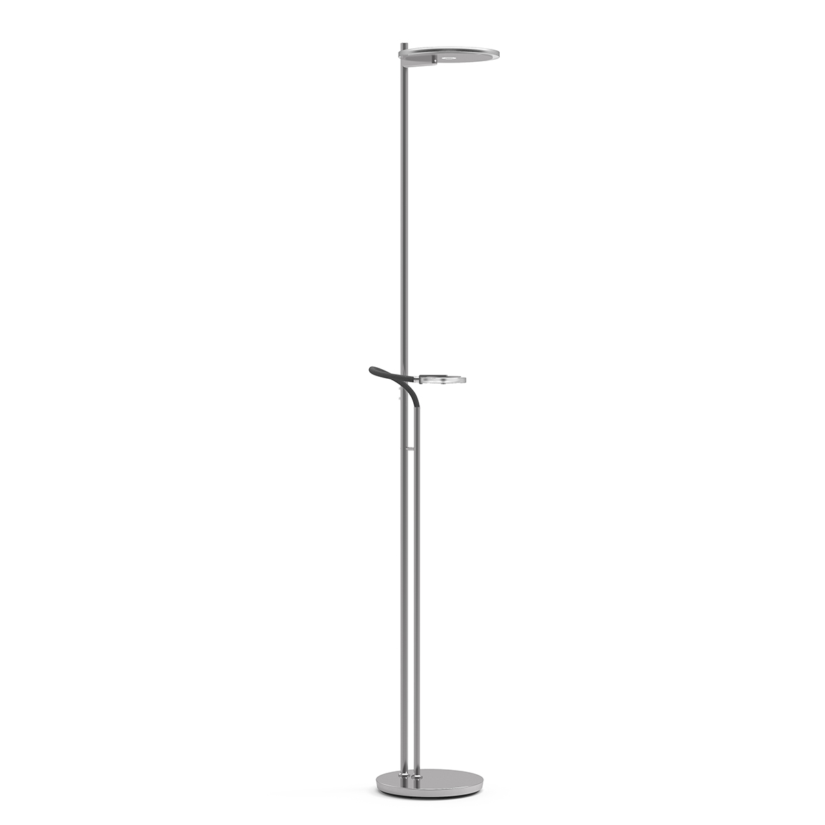 Moderne vloerlamp staal met helder glas - Afbeelding 2