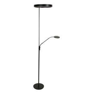 Moderne zwarte vloerlamp Soleil2 met leeslamp | 5 jaar garantie
