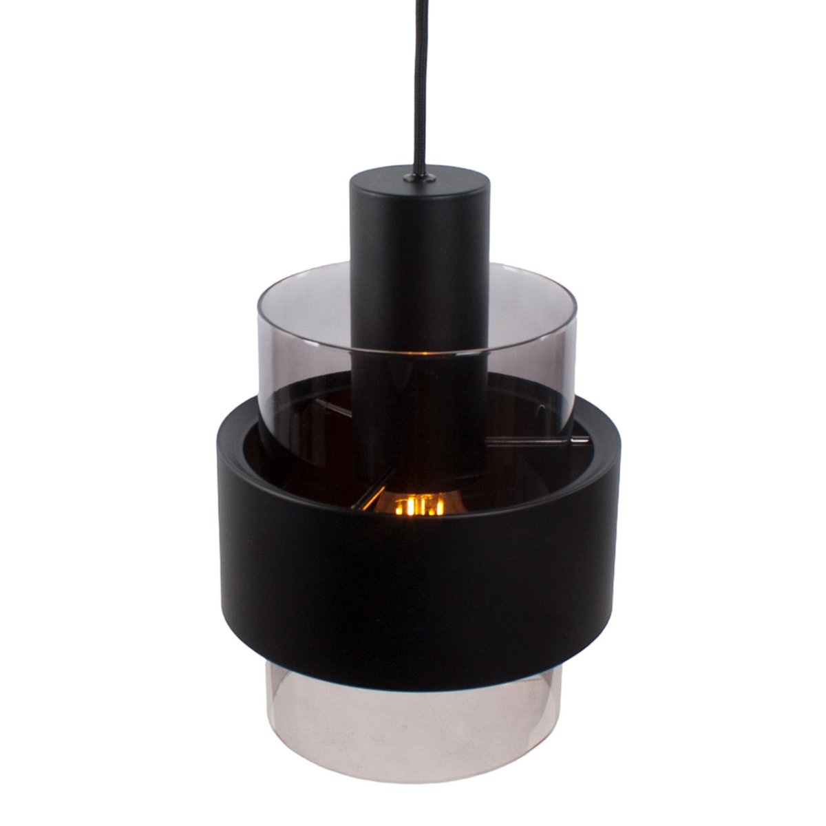 Moderne zwarte wandlamp Chiasso met smoke / grijs glas - Afbeelding 5