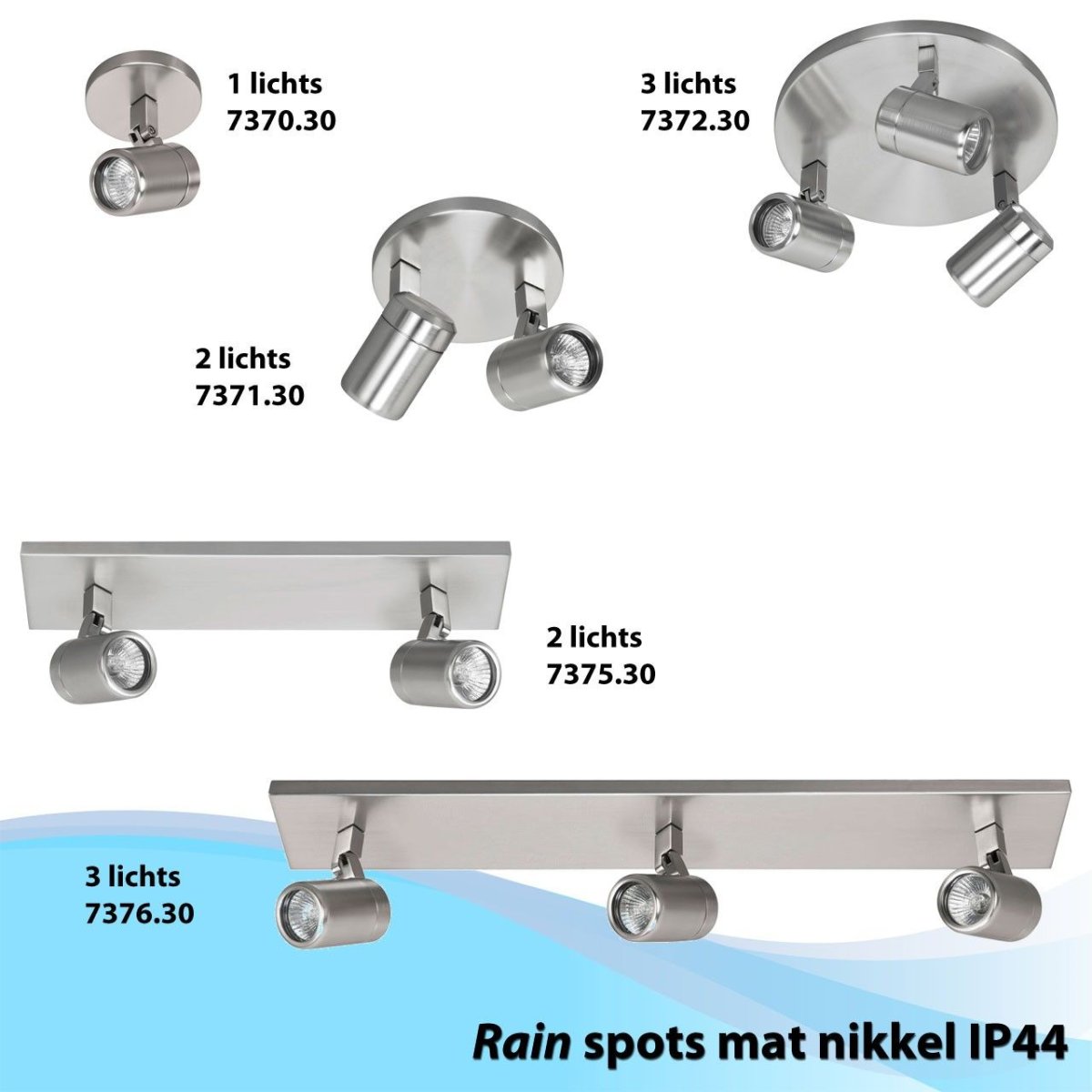 Moderne plafondlamp 3 lichts chroom IP44 - Afbeelding 9