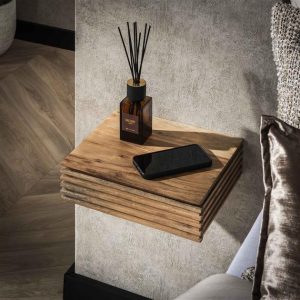 Nachtkastje set van 2 ‘Layer’ XS | Massief acacia naturel
