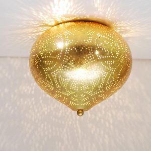 Oosterse plafondlamp | Filigrain | Vintage goud | Onion | Ø 26 cm