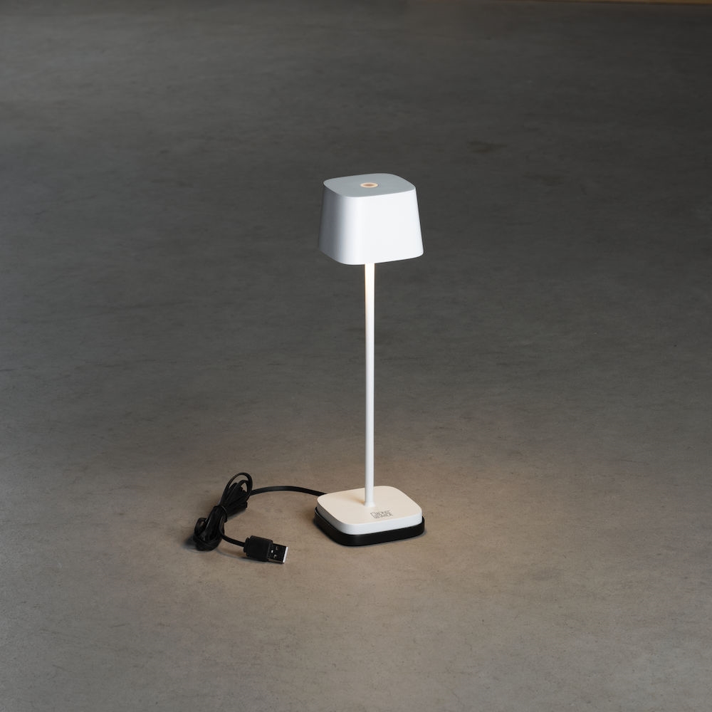 Oplaadbare buiten tafellamp | wit aluminium | modern | IP54 - Afbeelding 5