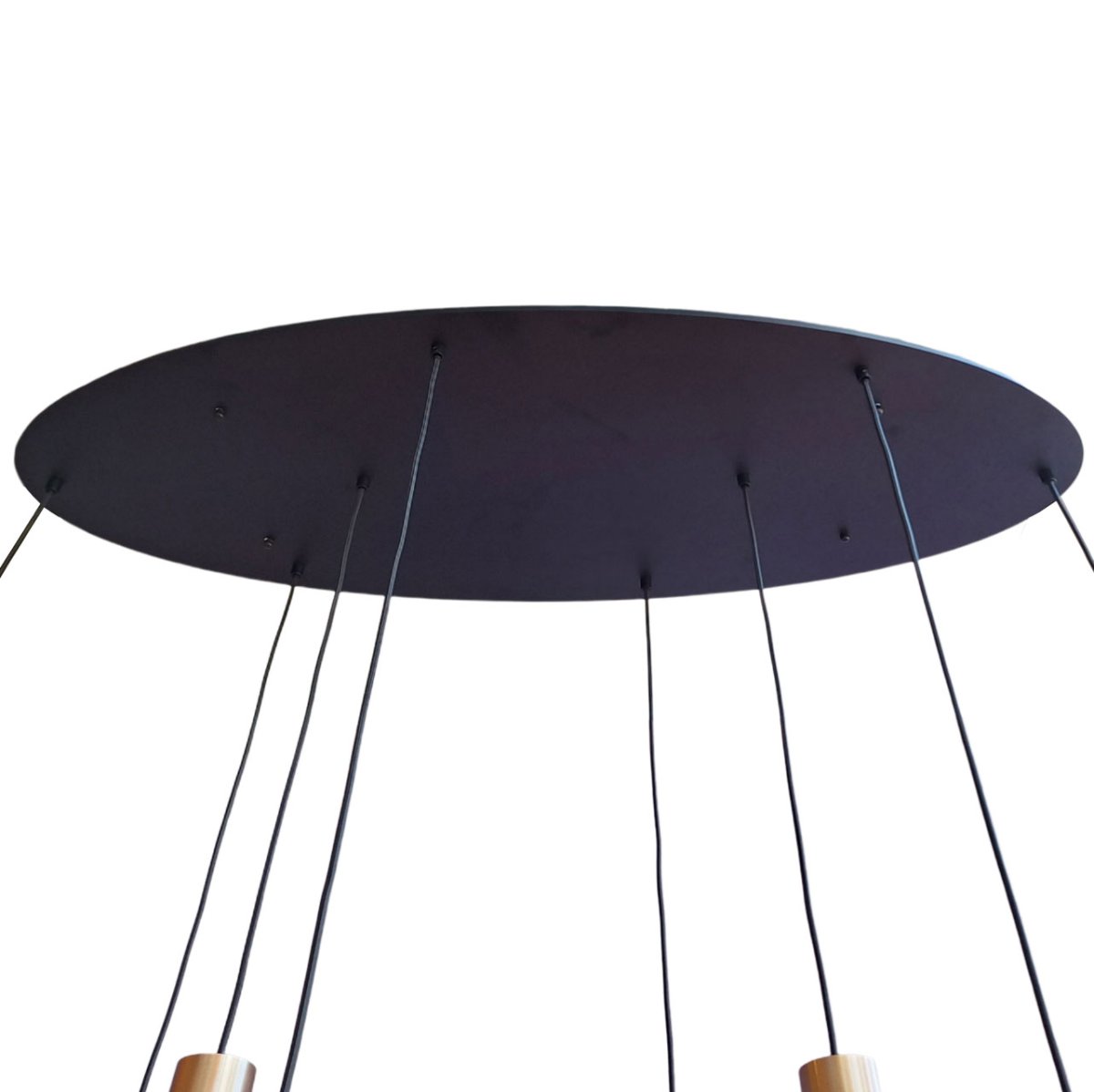Ovale eettafellamp Dorato | 8 lichts | 6 glazen amber / 2 kokers GU10 - Afbeelding 7