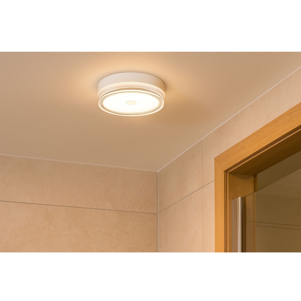 Plafondlamp Jill | Badkamerlamp met geïntegreerde LED en drie standen | Wit | Ø 23 cm - Afbeelding 3