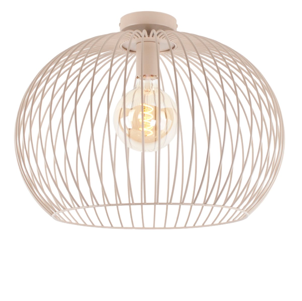Plafondlamp Wire zandkleur | Metalen frame design | Ø 50 cm