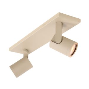 Rechthoekige plafondspot 2 lichts zand / beige | GU10 | 40 cm