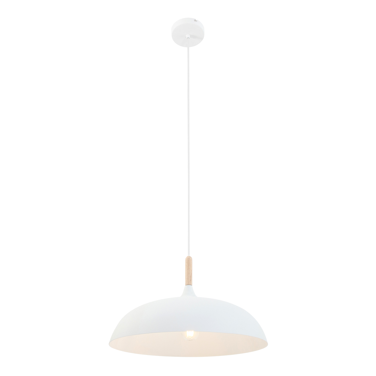 Scandinavische hanglamp Bjorr | wit | hout | Ø 45 cm | modern design - Afbeelding 5