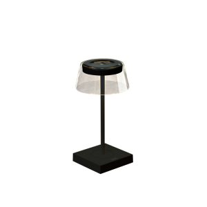 Scilla tafellamp | 1 lichts | zwart / transparant | 27 cm | accu / batterij | USB