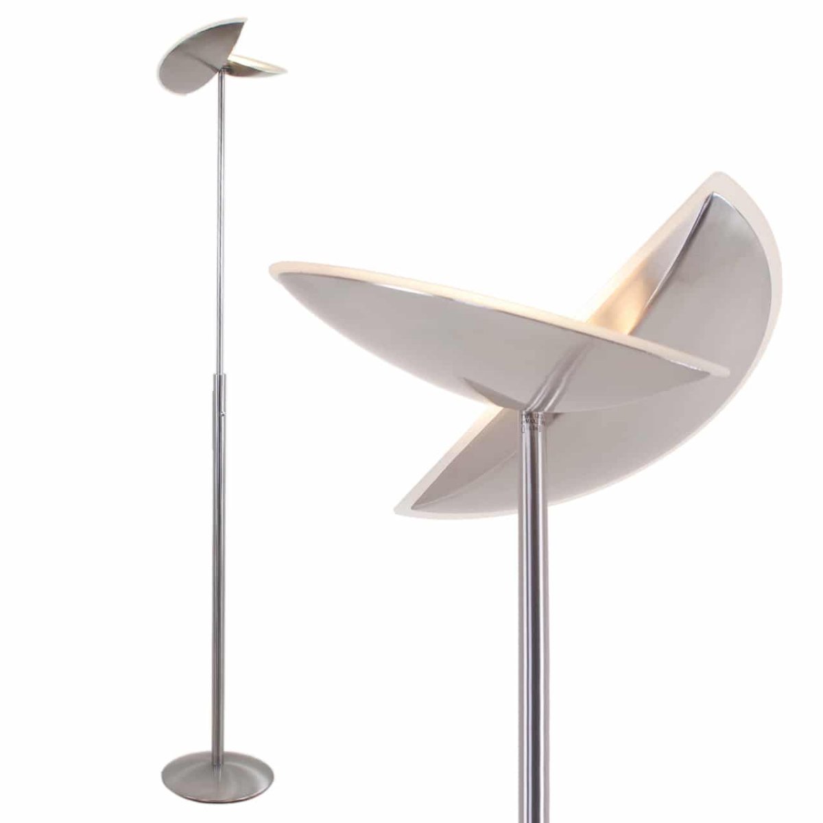 Staande dimbare uplighter Sapporo led geborsteld staal - Afbeelding 2