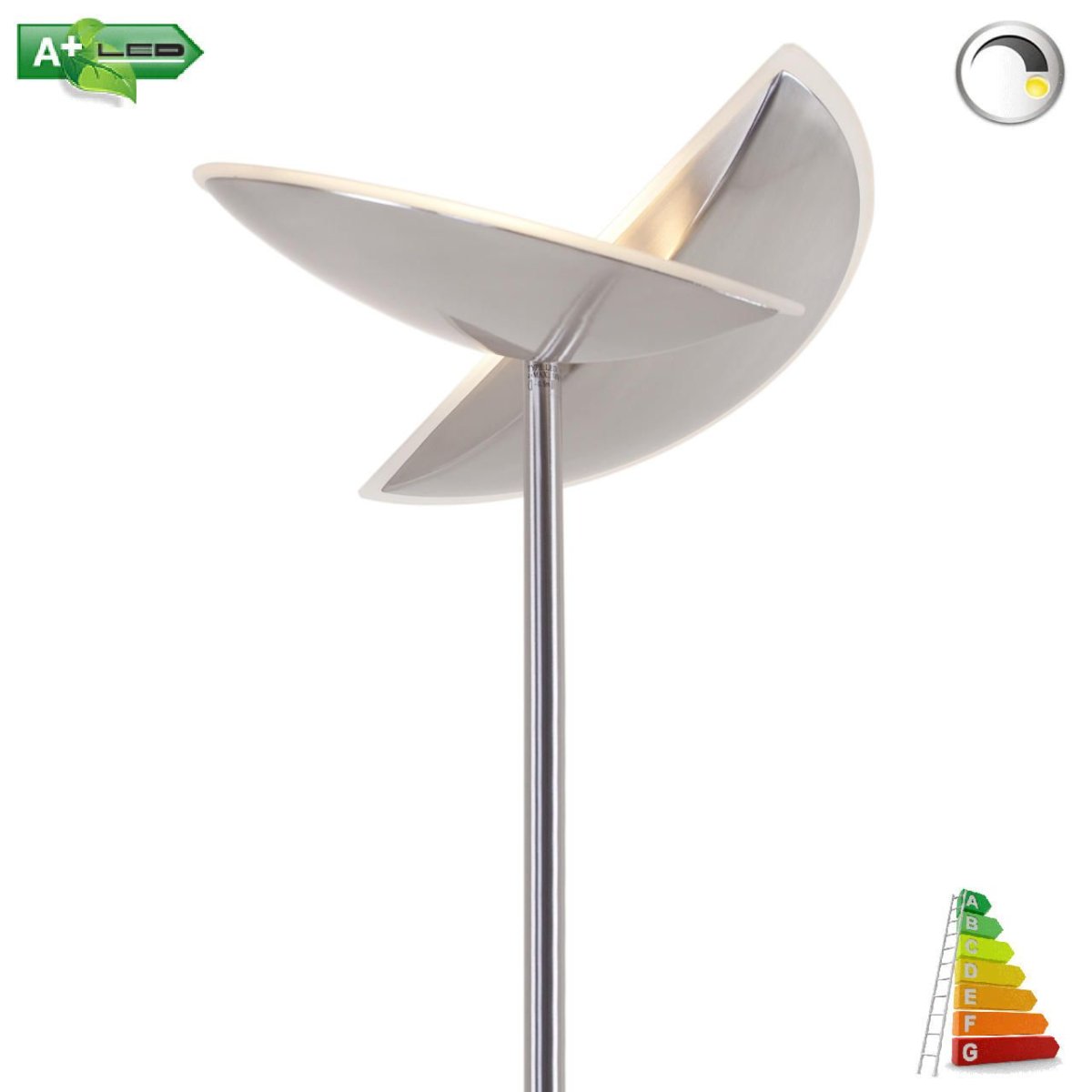 Staande dimbare uplighter Sapporo led geborsteld staal - Afbeelding 6